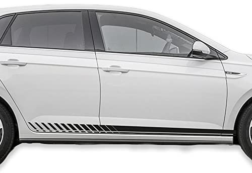 Auto-Dress Seitenstreifen Aufkleber Set/Dekor passend für VW Polo MK6 VI (210 Black Gloss)