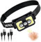 Winthai Stirnlampe Led Wiederaufladbar, SuperHell 350 Lm Mit 6 Modi 1200mAh Kopflampe, 110g IPX4 Wasserdicht XPE COB Kopflampe Zum Laufen, Angeln, Camping