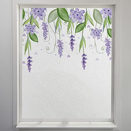 Fensterfolie Lavendel Gras Grün Sichtschutzfolie Fenster Klebstofffrei Fensterfolie Blickdicht Milchglasfolie Selbstklebend Fenster Fensterfolie Selbsthaftend Folie Fenster Sichtschutz 80x200cm