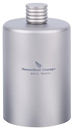 Boundless Voyage Fiaschetta in titanio, 7oz/200 ml, regalo per la festa del papà, fiaschetta whisky, fiaschetta per campeggio, arrampicata, picnic (Ti3068D)