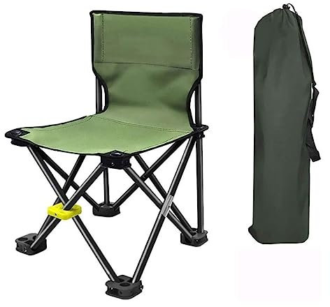 Klappbarer Campingstuhl Tragbarer Campingstuhl, Leicht, Zusammenklappbar, Angelstühle, Outdoor-Freizeitsitz, Tragkraft: 150 Kg, Wandern, Balkon Reisestuhl Faltstuhl Anglerstuhl ( Color : Grün , Size :