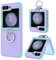 BENTOBEN für Samsung Z Flip 5 Hülle mit Ring Ständer, Handyhülle für Samsung Galaxy Z Flip 5 5G mit Kameraschutz Kratzfest Hardcase STO?fest für Samsung Galaxy Z Flip 5 5G, Lila