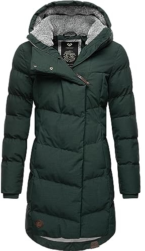 Ragwear Damen Wintermantel Pavla, wasserdichter Steppmantel, vegan | Länge: oberschenkellang | Wärmegrad 3 von 3 – wärmende Wattierung | wasserdicht & atmungsaktiv | Kapuze mit Fleecefutter