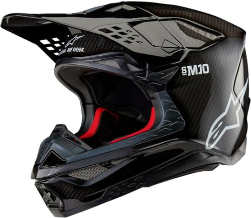Alpinestars Motocross-Helm Supertech S-M10 Solid - Schwarz/Glossy/Carbon