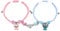 2 PCS Couple Bracelets, Friendship Bracelet, Stitch Adjustable Rope Bracelets, Mutual Matching Couple Bracelets with Love Heart Pendant, Gifts for Friends Boyfriend Girlfriend and Your Lover