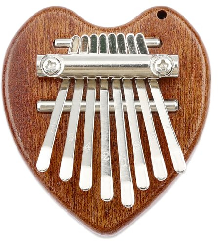 Luckious Mini Thumb Piano - Portable 8-Key Kalimba Solid Wood Finger Piano, Heart-Shaped or Teardrop-Shaped, Ideal Music Gift