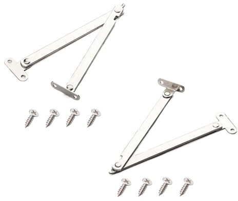 PAITOK Bisagra de puerta de gabinete de acero inoxidable, 2 piezas bisagras planas de 180 grados giratorias y plegables, bisagras de puerta de cocina