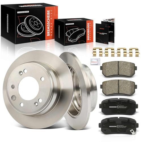 Frankberg 2x Bremsscheiben + 4x Bremsbeläge Hinterachse mit Bremsenschmiermittel Kompatibel mit i30 FD 2007-2011 Sportage SL 2010-2015 Replace# 584111H300