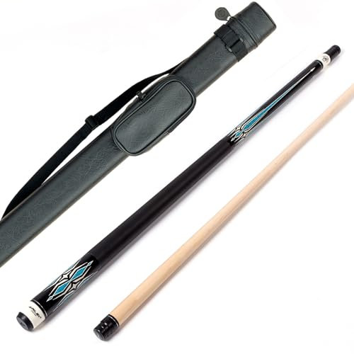 Riley Centurion American Billardqueue mit Kunstledergriff, 147 cm, 13 mm Spitze, komplett mit Hartschalenkoffer (P6C)