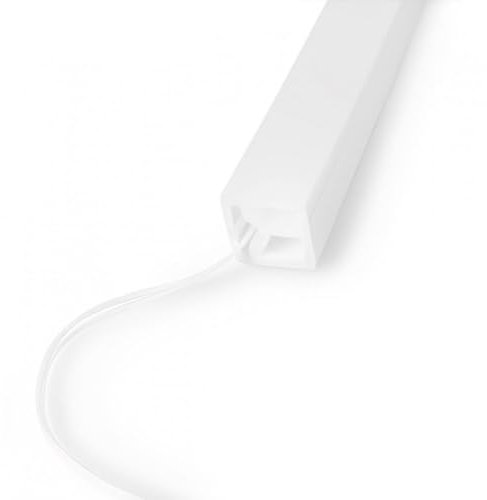 JANDEI - Profilé flexible en silicone pour bande LED avec PCB jusqu'à 10 mm de large, émission latérale de lumière, format carré 16 mm x 16 mm, convient pour l'extérieur, couleur blanche