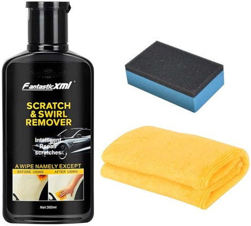 Repara Arañazos de Coche, Car Scratch Remover Kit, Quita Rayones Coche, Abrillantador Coche Carroceria, Swirl Remover, Reparar Pequeños Arañazos en la Superficie, 300 ml