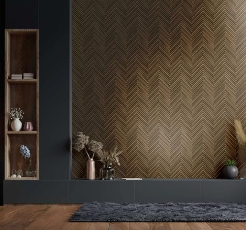 Vliestapete Fischgräten Muster Holz Optik Struktur Braun Beige 33377