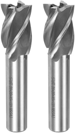 QUARKZMAN 2uds 28mm Corte Diámetro HSS-AL Recto Vástago 4 Flautas Extremo Fresado Cortador