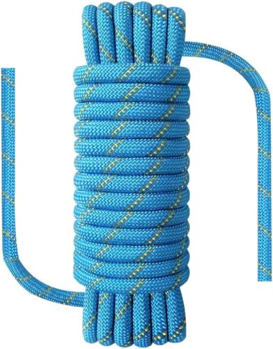 NorthPada 3/8 in (10mm) x 164 ft (50Meter) Static Nylon Heavy Duty Outdoor Climbing Rope for Knotting Practice, Arborist Tree Work, Marine Anchor Boat, Rappelling Emergency, Swing, Blue
