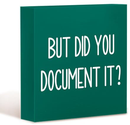 mmiishe The Office Gifts Decoración de escritorio But Did You Document It, letrero de caja de madera, regalos divertidos para jefes de oficina, regalos para mujeres, compañeros de trabajo, regalos del