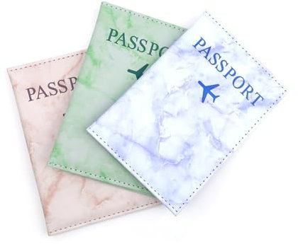 KLEHOPE Custodia Passaporto, 3 Pezzi Porta Passaporto da Viaggio, Porta Passaporto Legami, Passaporto per Viaggiare, Adatto a Proteggere Carte D'identità, Carte di Credito e Documenti di Viaggio