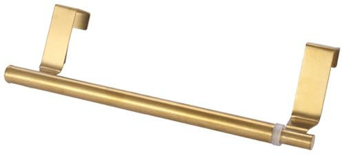 Pasdrucn Tür-Handtuchstange Teleskop, Erweiterbar Auf 22,5–35,5cm Türhandtuchhalter, Handtuchstange Teleskop, Ohne Bohren Geschirrtuchhalter, Die Nicht Dicker Als 2 Cm Sind (Gold)
