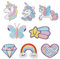 8pcs Dreamy Unicorn Iron On Patches for Girls - 8 Styles Embroidered DIY Sew Applique Repair Patch Rainbow Heart Butterfly Diamond for Kid Cloth Backpack Hat Jean Dress