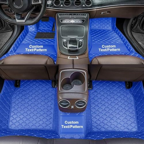 Pozek Anpassen Fußmatten für Volvo C30 C40 C70 S40 S60 S80 S90 V40 V50 V60 V90 XC40 XC60 XC70 XC90 V70II, wasserdicht, rutschfest, langlebig Auto Fussmatten Set Aus PU Leder Blau