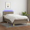 Rantry Boxspringbett mit Matratze und LED, Taupe, 90 x 190 cm, aus Stoff, Bettrahmen, Gestell, modernes Bett, Struktur für Wohnzimmer, Schlafzimmer Modell 3133681