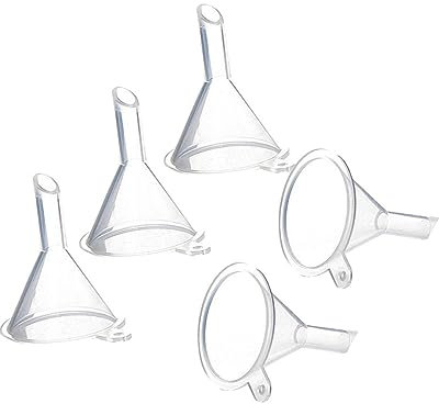 Cabilock 5piezas Embudo De Decantación Transparente Para Separar Líquidos Embudo Pequeño De Plástico Útil Hogar Cocina