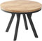 WFL GROUP Table à Manger Ronde Extensible Designer - Style Loft, Industriel, Peu Encombrant - Pieds Noirs - 90 à 170 Cm - pour 4-8 Personnes - Fabriqué en UE - Chêne Wotan - 170 Cm