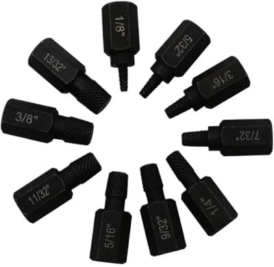 RPJFCPCS Lot de 10 extracteurs de vis en Acier allié pour vis endommagées, forets métalliques faciles à Retirer, boulons cassés, Goujon, extracteur de vis