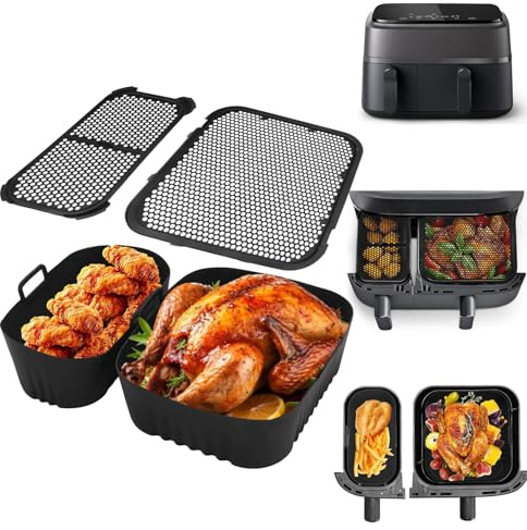 Spritzschutz für Philips 5000/3000(6L/3L) 2 Stück Silikonform 2 Stück Silikon Spritzschutz Silikonform Airfryer Philips Silikonform Airfryer Zubehör für Philips airfryer 5000/für Philips airfryer 3000