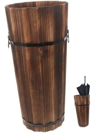 BATHVEVE Holz Schirmständer Für Aufbewahrung Von Regenschirmen Und Fächern Geräumiger Ständer Mit Kompaktem Design Für Zuhause Und Eingangsbereich