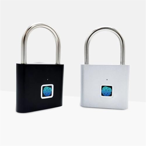 Candado inteligente con huella dactilar for exteriores, candado electrónico inteligente con contraseña for puerta, 1 unidad(Silver)