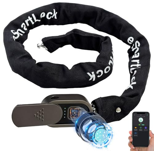 Eseesmart Fingerprint Bike Lock with Keys, 4.92 Feet Cablelock Electric Scooter Lock