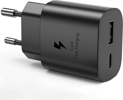 USB C Ladegerät 25W 2 Port für Samsung Galaxy S26 S25 S24 S23 S22 S21 S20 Ultra/Plus, A56 A55 A54 A36 A35 A26 A17 A16 A15 A05s, Z Fold7 Z Flip7 Handy Netzteil Schnellladegerät Stecker Charger