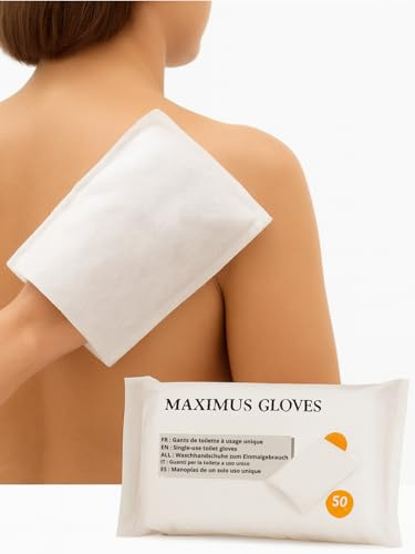 MAXIMUS 200 Gants De Toilette Jetables Molletonnés Non Tissés 80 GR/m² - Ultra Doux