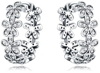 CYMYSS Zirkonia 925 Sterling Silber Ohrringe Damen Creolen Silber Creolen Damen Earrings For Women Geschenke für Frauen, Mütter und ihre Lieben
