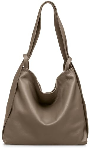 Caspar 2in1 Große Leder Rucksack Schultertasche XL Elegante Damen Handtasche - PREMIUM LINE - Modell No.786 - Made in Italy