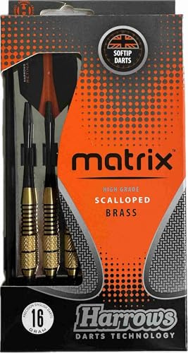 Harrows - Jeu de 3 Fléchettes - Embout Nylon - Matrix Brass - 16 GK