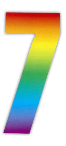 Wheelie Bin numbers Rainbow 7