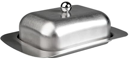 Ibili 722900 Beurrier avec couvercle Inox, 20 x 13 x 8 cm, Argent