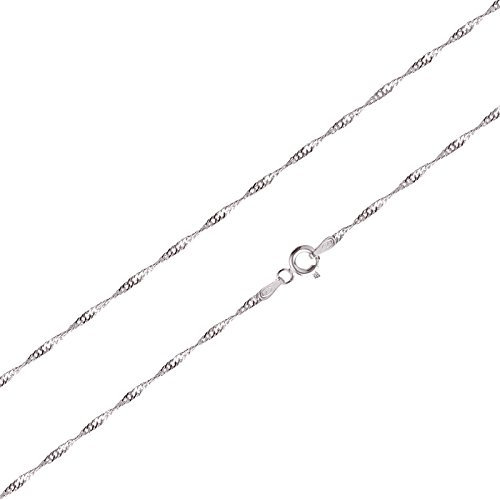 Schöner Schmuck-Design Singapurkette 925 Silber Rhodium Halskette aus Sterlingsilber rhodiniert gedreht 45cm