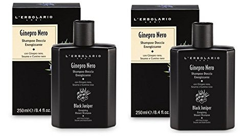 L'ERBOLARIO - GINEPRO NERO SHAMPOO DOCCIA ENERGIZZANTE 2 CONFEZIONI DA 250 ML ● purificante ● idratante ● tonificante