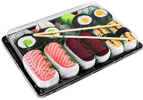 Rainbow Socks - Donna Uomo Calzini Sushi Salmone Tamago Tonno 2x Maki - 5 Paia - Taglia 36-40
