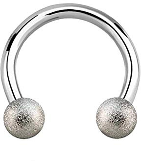 eeddoo Piercing Hufeisen Diamant-Optik Silber Edelstahl