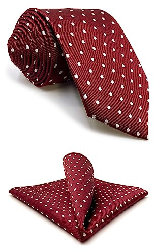 Shlax&Wing Rot Punkte Maroon Hochzeit Mehrfarbig Männer's Krawatte Fashion Dünne