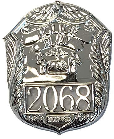 Placa de policía Badgen Plateado Metal Decorativo, Juego de Rol