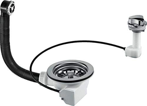 A&H™ 90mm Polished Stainless Steel Pop Up Basket Strainer Waste with Overflow