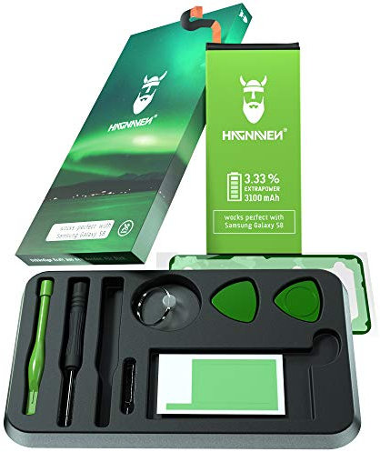 Hagnaven® Li-Polymer Akku für Samsung Galaxy S8 | mit WERKZEUGSET | 3100 mAh | HÖHERE KAPAZITÄT | LEISTUNGSSTARKER Ersatzakku | Premiumakku | QUALITÄTSZELLEN & BESTE AKKULAUFZEIT | OVP