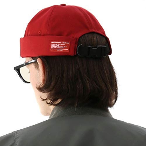 UNDERCONTROL Cappello da Pescatore Senza Visiera da Marinaio Leon con Polsini arrotolati Harbour Senza Visiera Miki Skull Docker Beanie Trawler Tactical Ring cap per Uomo e Donna (Rosso)