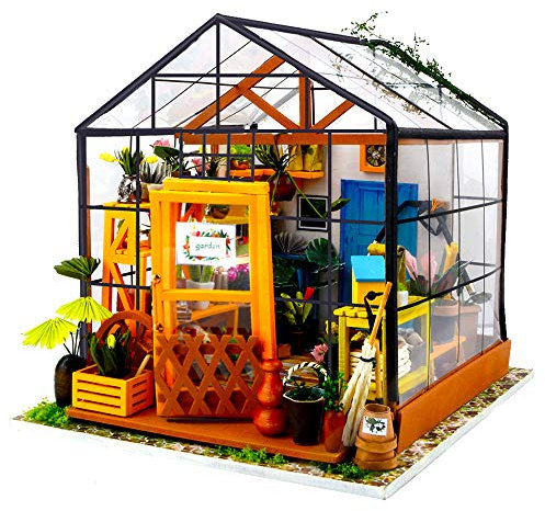 Fsolis DIY Puppenhaus-Miniatur-Kit mit Möbeln, 3D-Holz-Miniaturhaus Miniatur-Puppenhaus-Kit,Kunsthandwerk Geschenk für Festival
