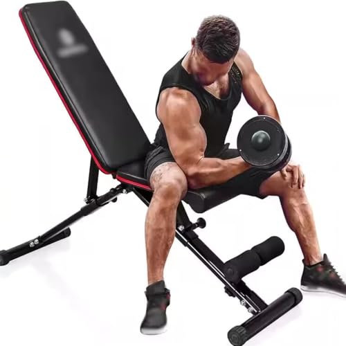 Multifunktions-Hantelbänke Fitness Bank Mit Gewichte Professionelle Multifunktionale Hantelbank, Klappbarer Fitnessstuhl Bankdrücken Bank, Leises Verstellbares Sitzbrett, Tragend 400kg
