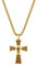 Flongo Herren-Kette Rosenkranz Holz Kreuz Kette Männer Anhänger Halskette Gold Herren-Accessoires